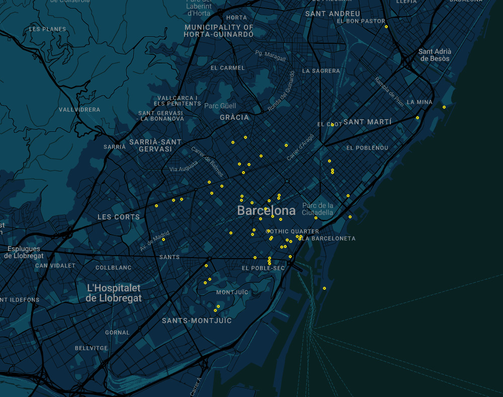 Event cluster map of Barcelona