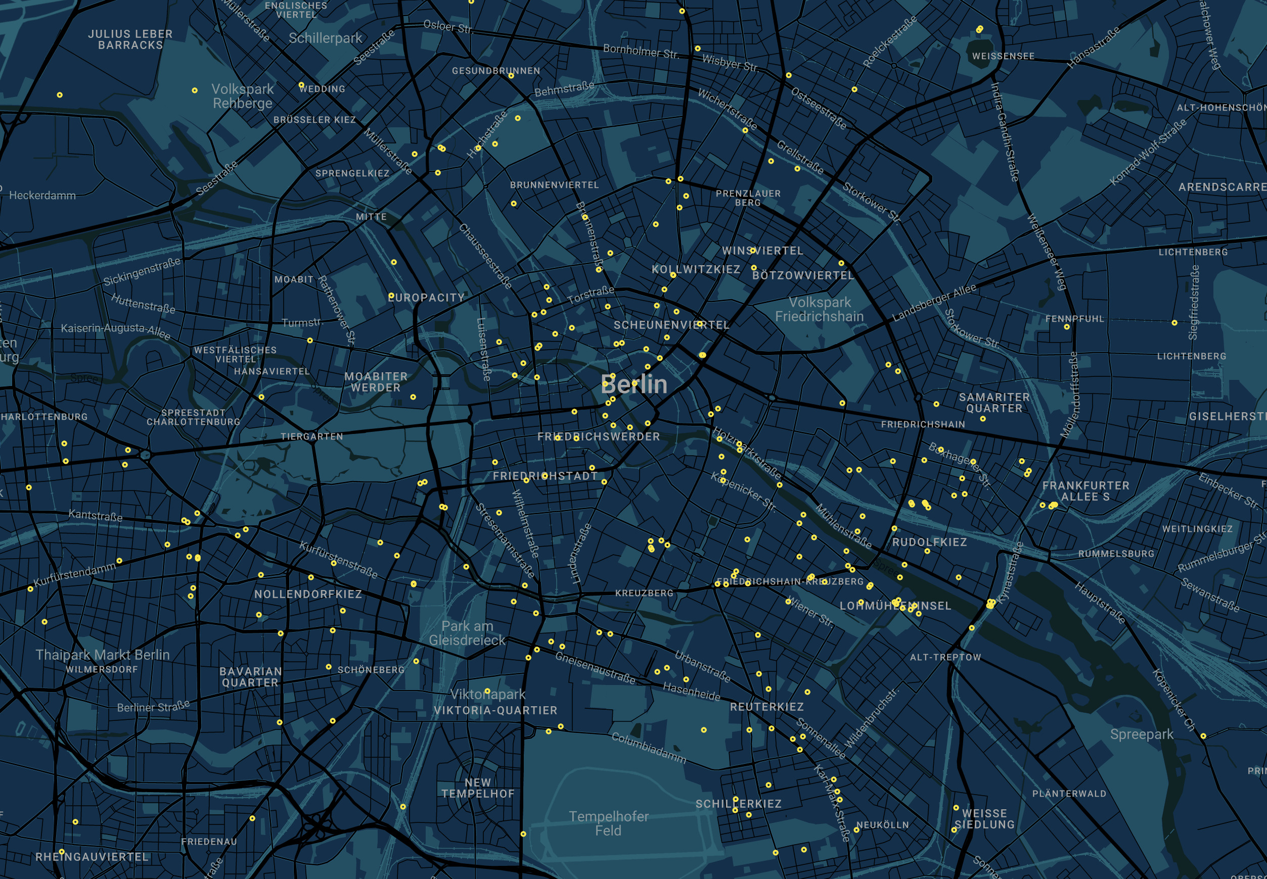 Event cluster map of Berlin