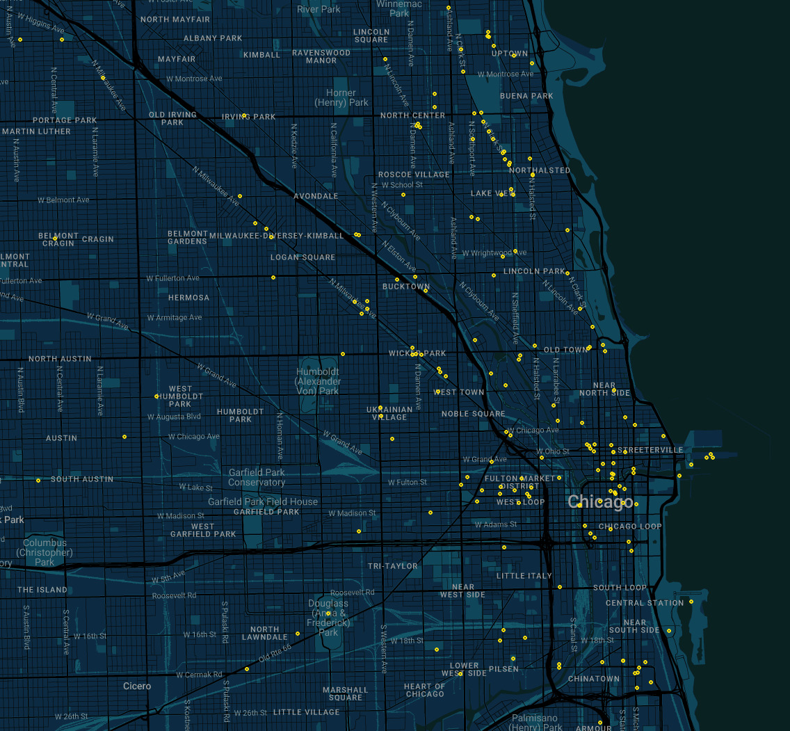 Event cluster map of Chicago