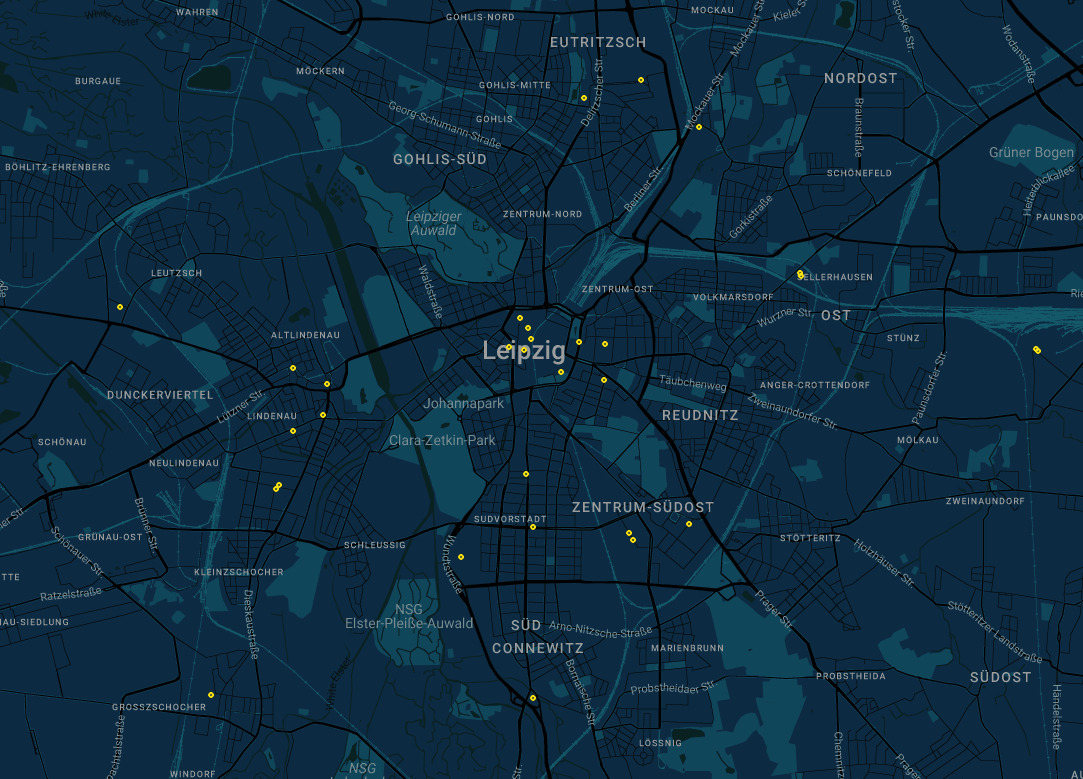 Event cluster map of Leipzig