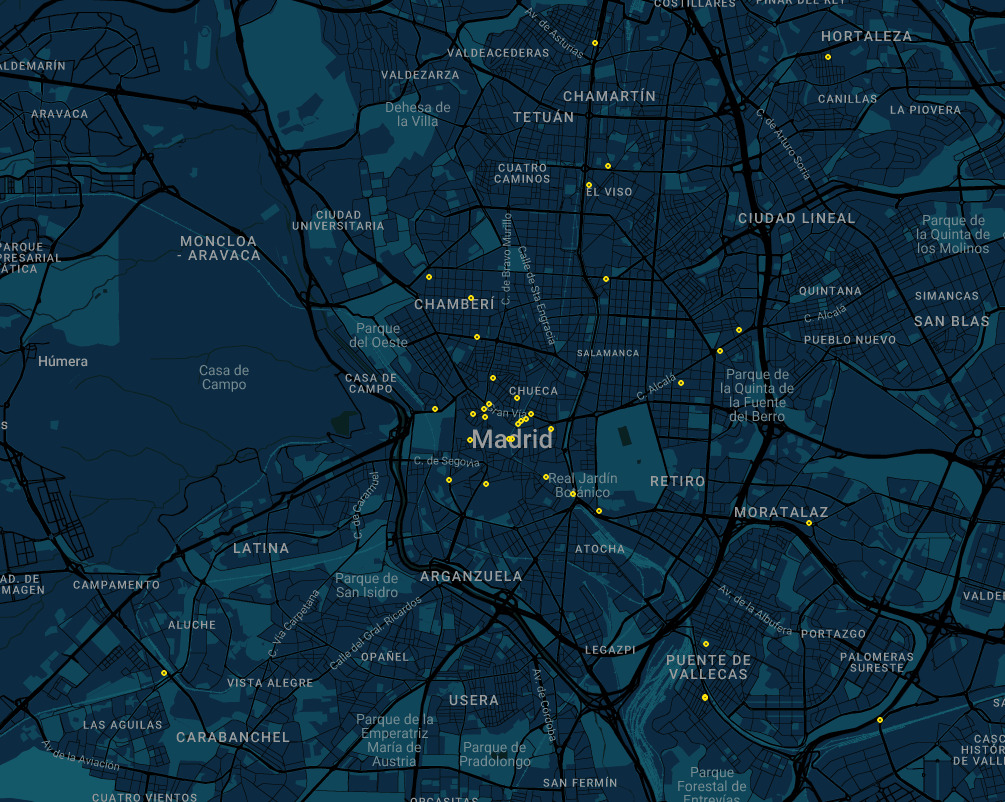 Event cluster map of Madrid