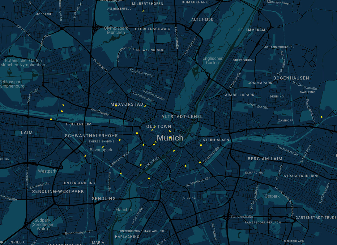 Event cluster map of Munich