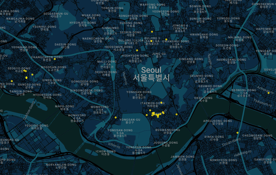 Event cluster map of Seoul